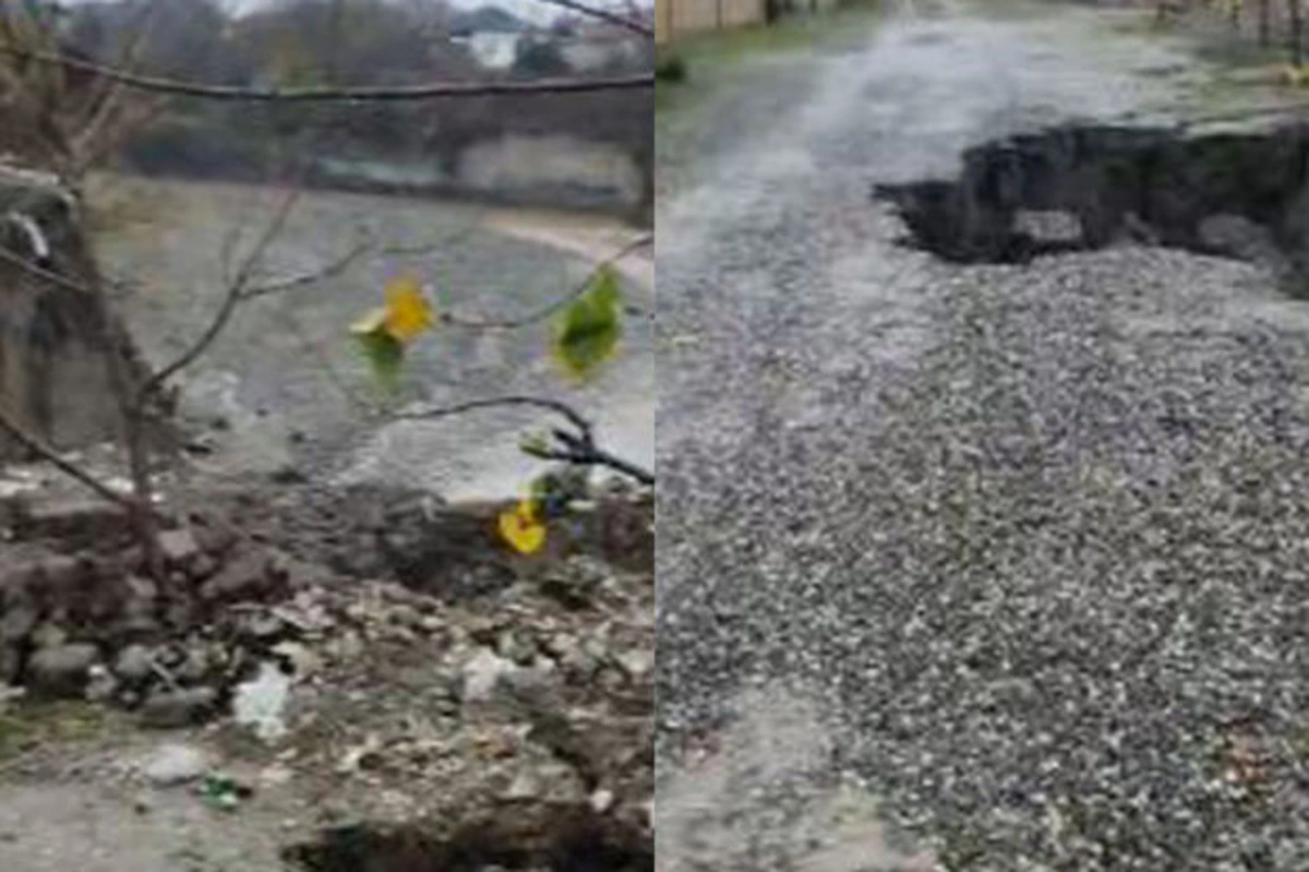 В Хачмазе провалилась дорога: дома под угрозой обрушения - ФОТО/ВИДЕО